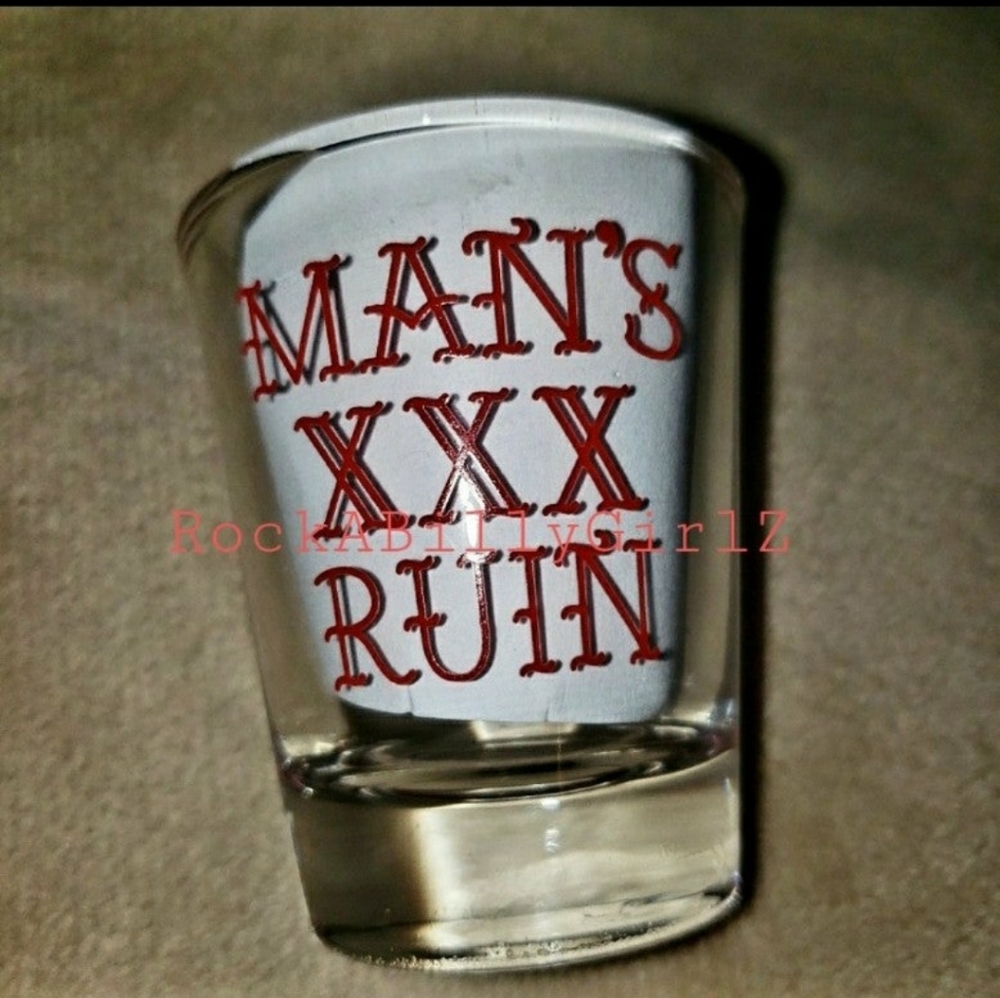 Sourpuss Red Man's XXX Ruin Tattoo Flash 1 of 3 Limited Edition 2oz Shot Glasses